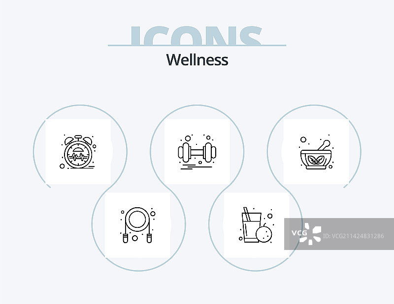 健康线性图标包5图标设计草药食品图片素材