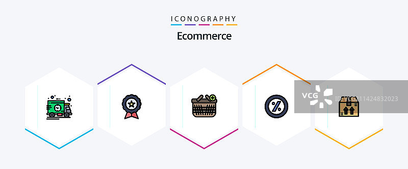 电商线性图标包25款，包含图片素材