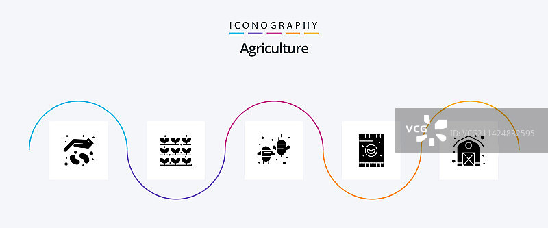包含土壤的农业字形5图标包图片素材