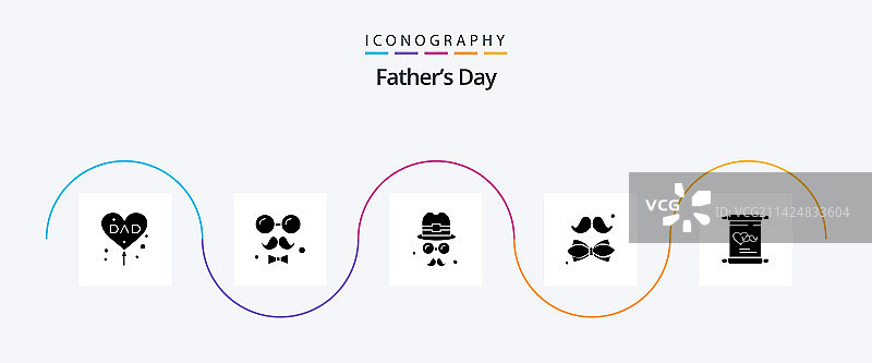 父亲节字形5图标包，包括父亲图片素材
