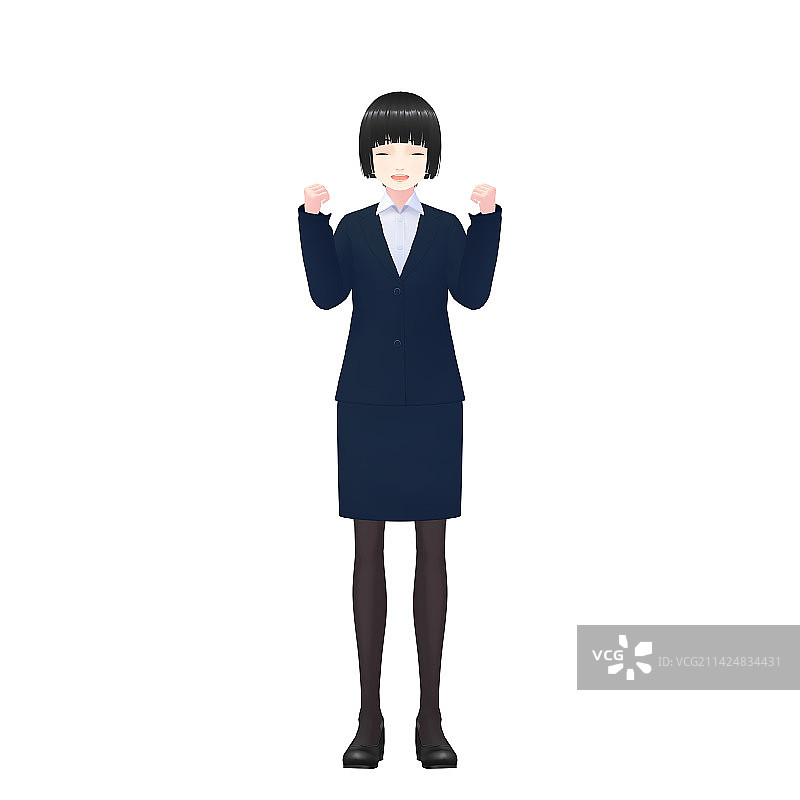 女公务员，女银行柜员，3D模型图片素材