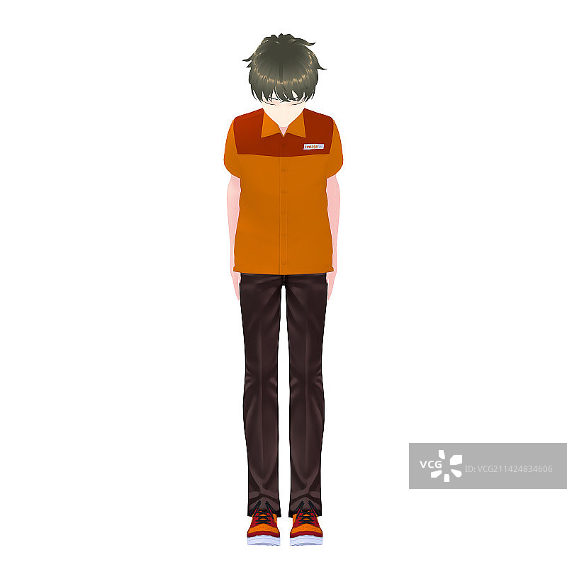 男性便利店店员3D模型图片素材
