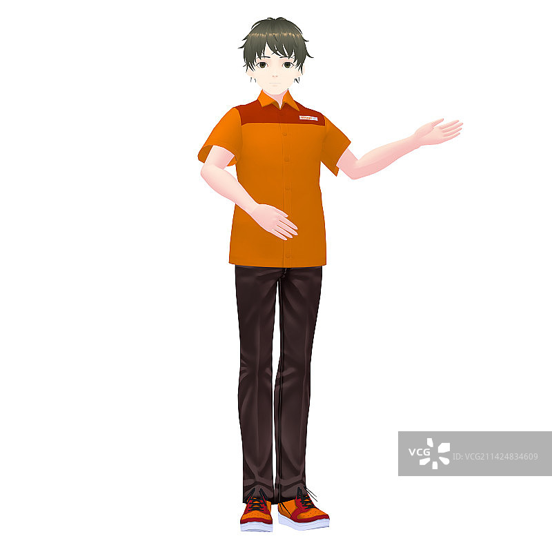 男性便利店店员3D模型图片素材