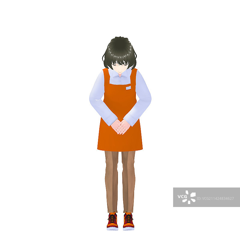 3D模型：在食品店工作的女店员图片素材