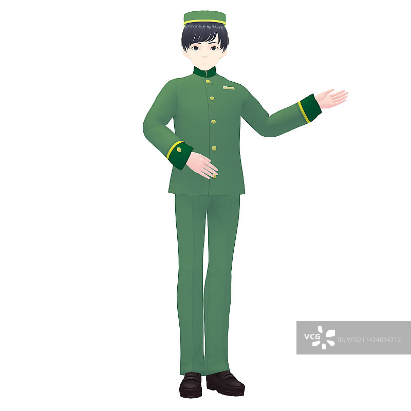 男性酒店员工3D模型图片素材
