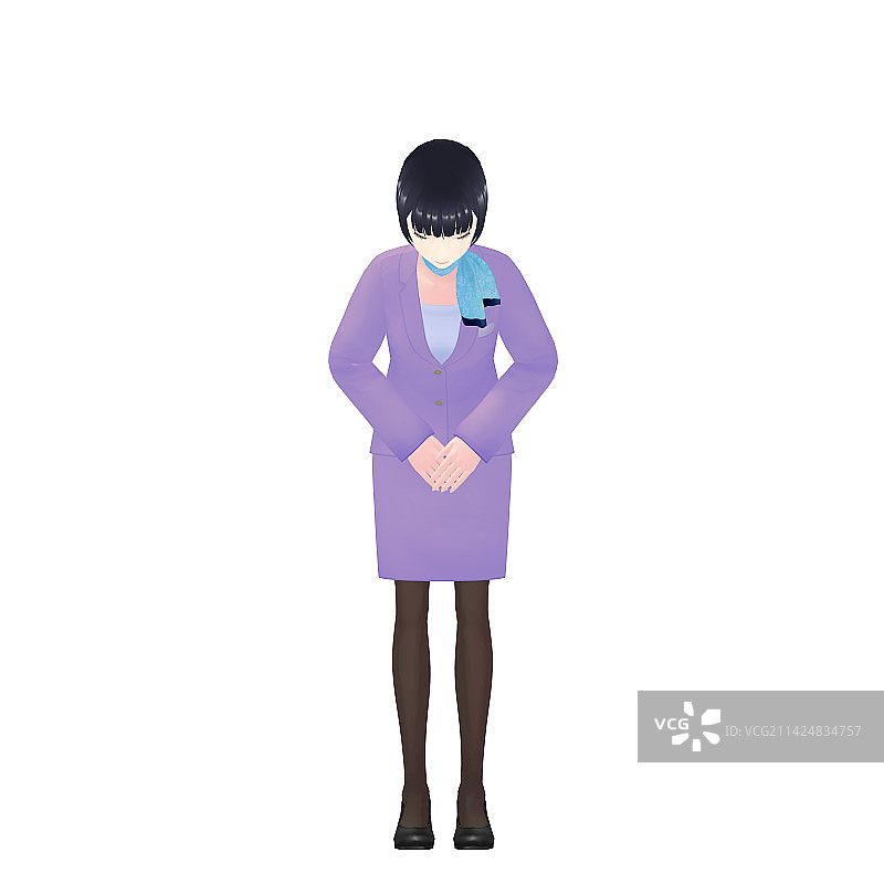 女乘务员，3D模型图片素材
