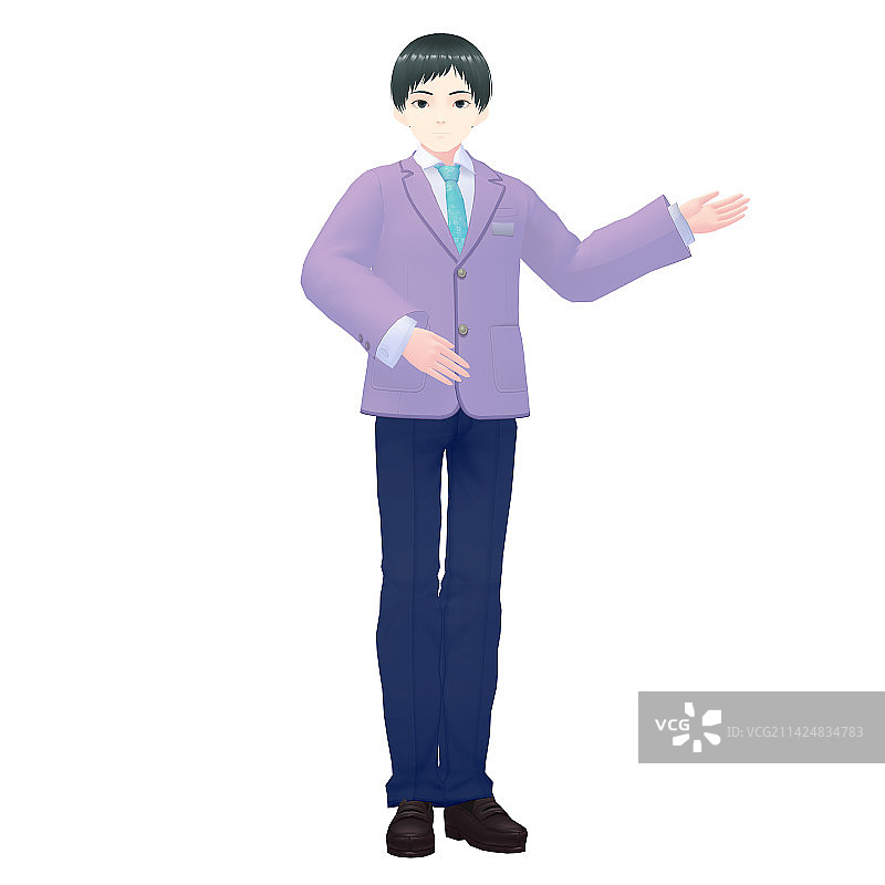 男性客舱服务员3D模型图片素材