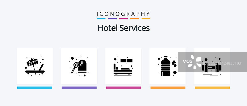 酒店服务Glyph 5图标包图片素材