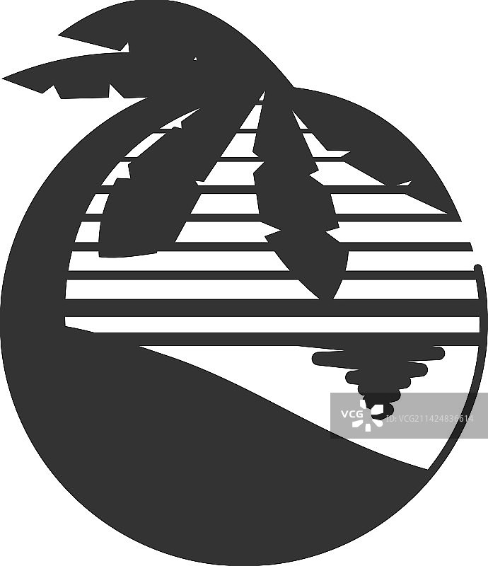 夏日海滩假日logo模版图标品牌图片素材