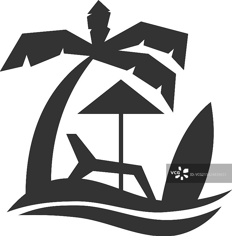夏日海滩假日logo模版图标品牌图片素材