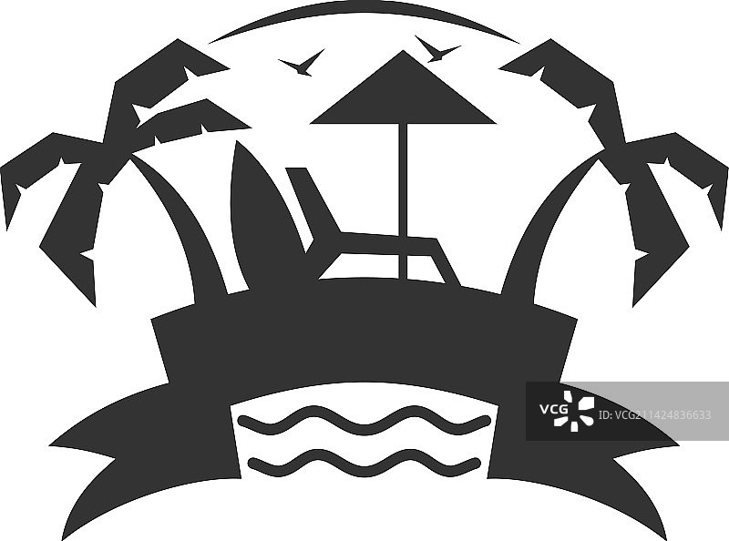 夏日海滩假日logo模版图标品牌图片素材
