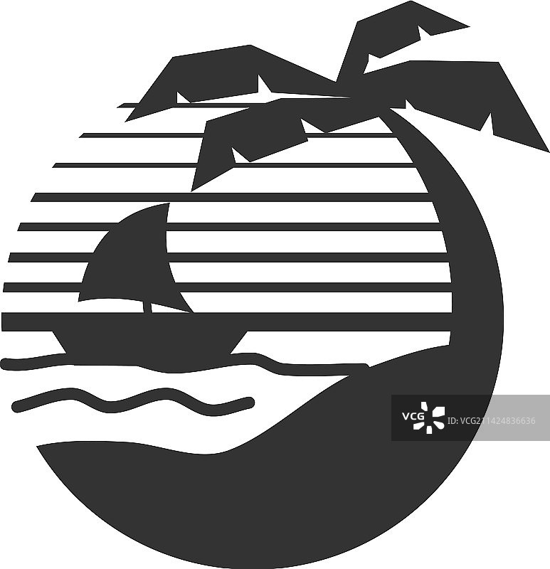 夏日海滩假日logo模版图标品牌图片素材