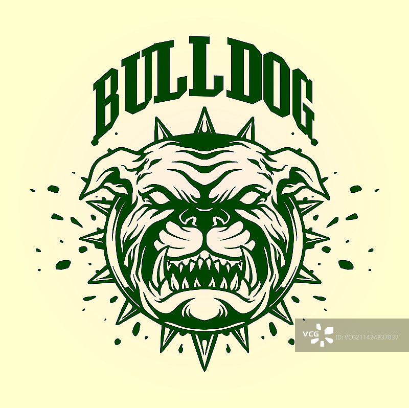 愤怒的斗牛犬野生动物头像标志图片素材