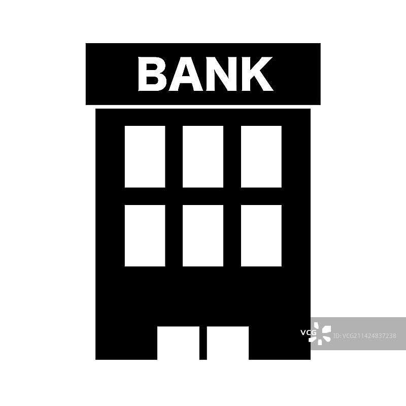 银行轮廓图标或金融建筑图标图片素材