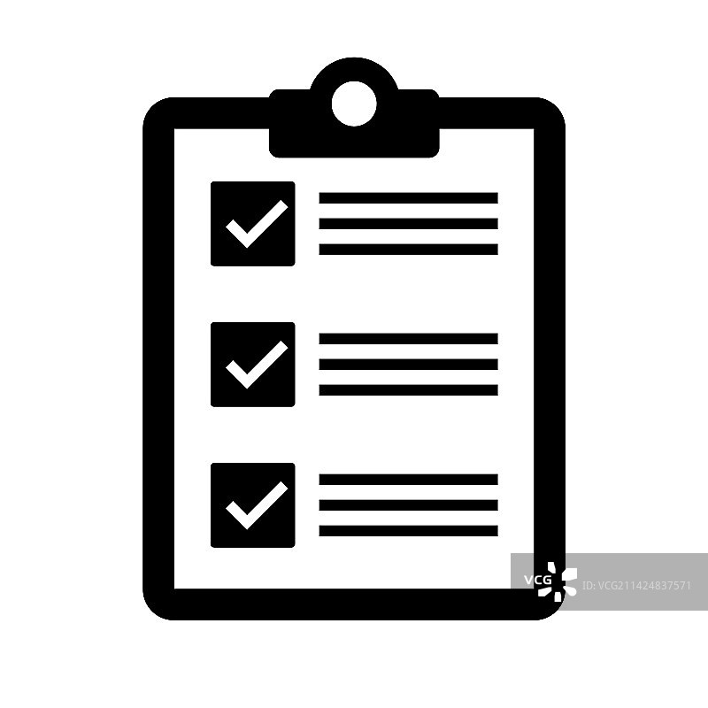 清单和剪贴板轮廓图标图片素材