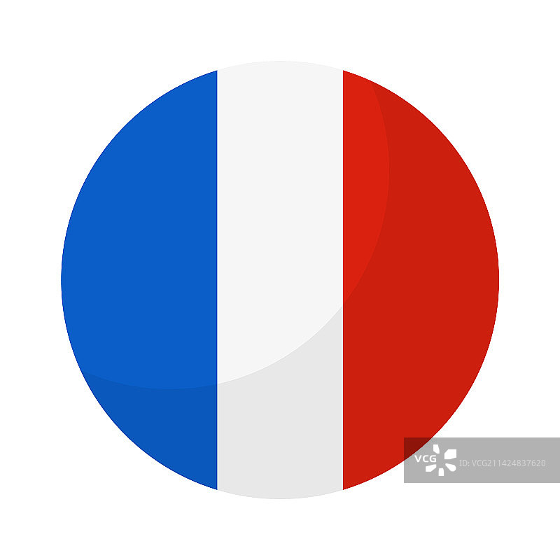 法国国旗圆形图标图片素材