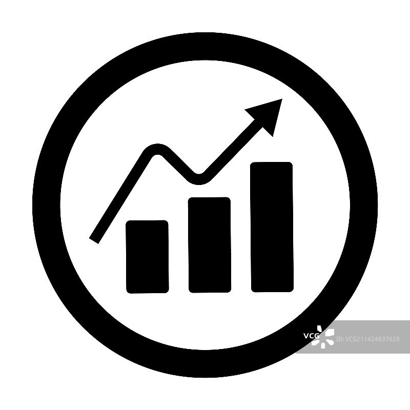 圆形条形图剪影图标图片素材