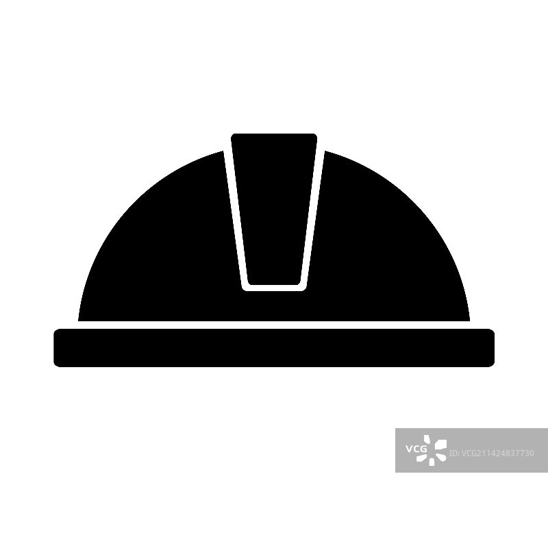 安全帽轮廓图标或建筑头盔图片素材