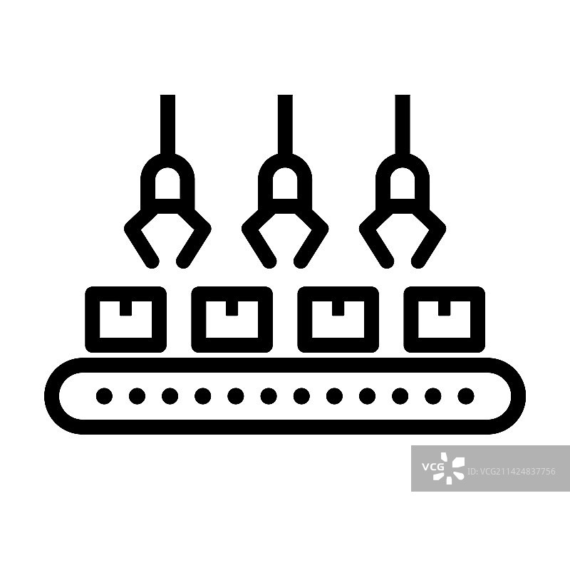传送带上的纸板流动或自动化图片素材