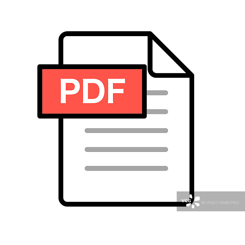 PDF数据文件图标或数字文档图片素材