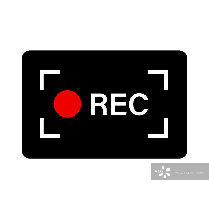 视频录制图标或REC标志图片素材