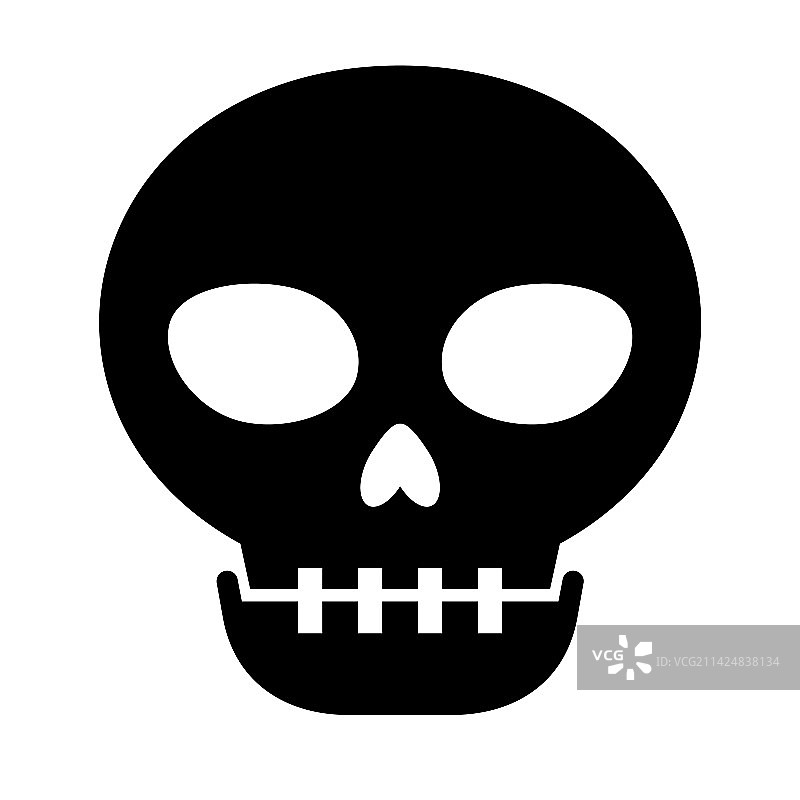 骷髅头轮廓图标图片素材