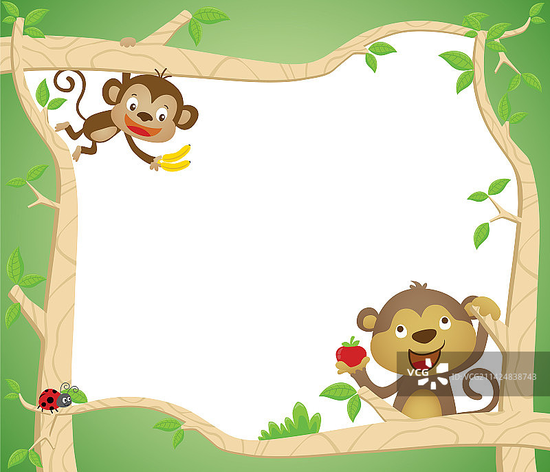 卡通空白背景画框图片素材