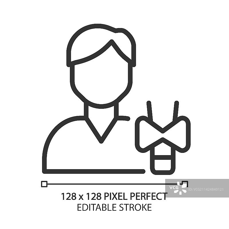内分泌学像素完美线性图标图片素材