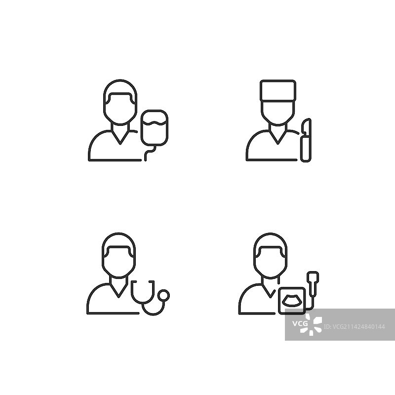 诊断与治疗像素完美线性图片素材