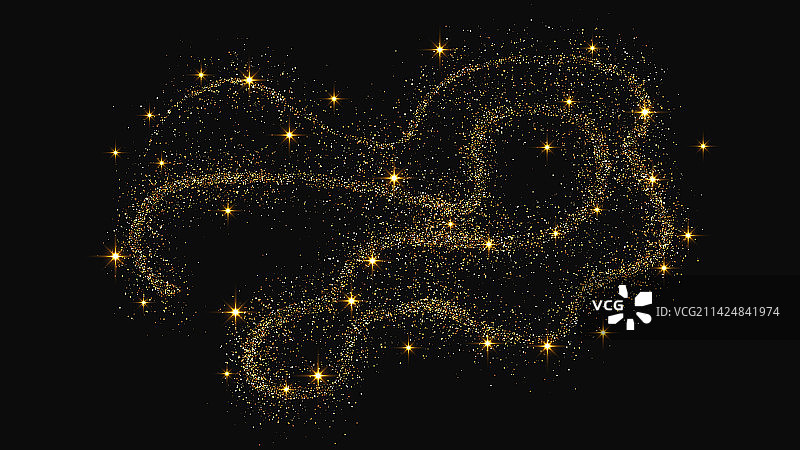 金光闪闪的纸屑波和星尘图片素材