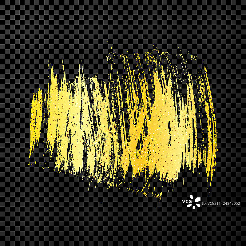 深色透明背景上的金色笔触图片素材