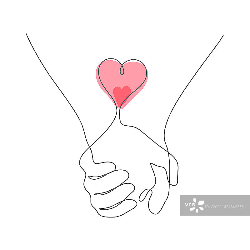 情侣手部线条艺术图片素材