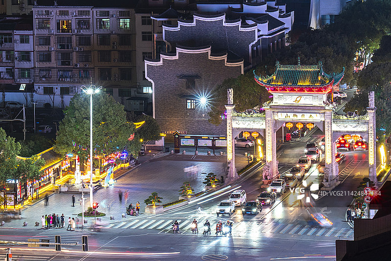 湖南衡阳市南岳镇，南岳衡山牌坊图片素材