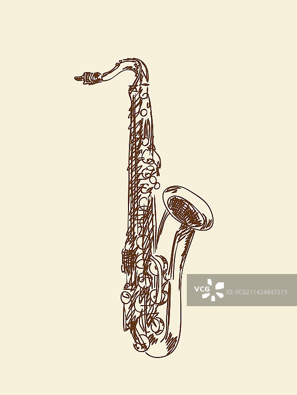 手绘萨克斯管图片素材