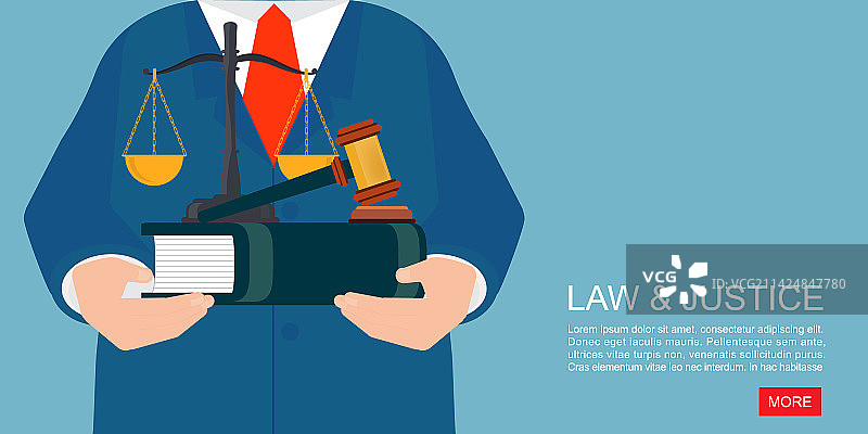 手拿法律书籍和木槌图片素材