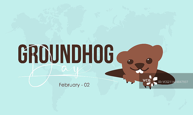 土拨鼠日banner设计模板概念图片素材