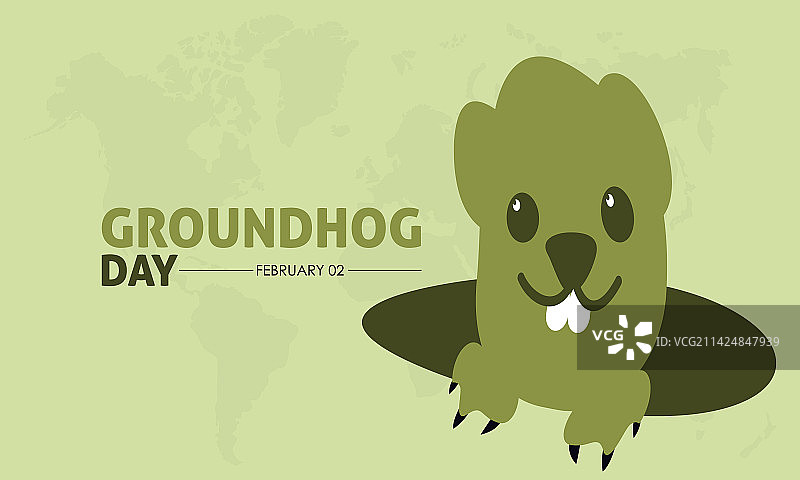 土拨鼠日banner设计模板概念图片素材