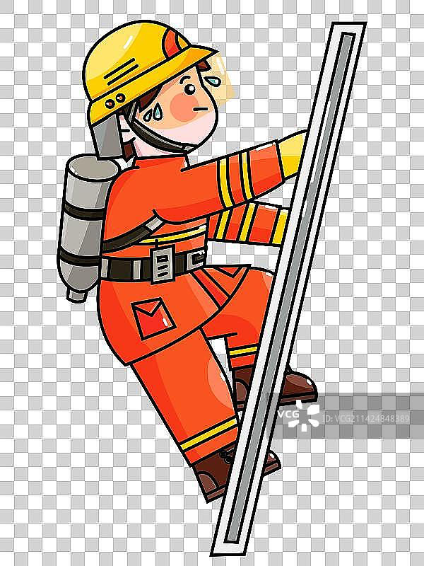 粗线条可爱卡通消防员图片素材