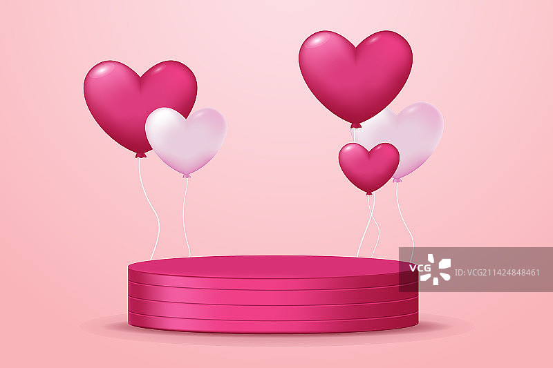 带有领奖台产品的爱情日图片素材