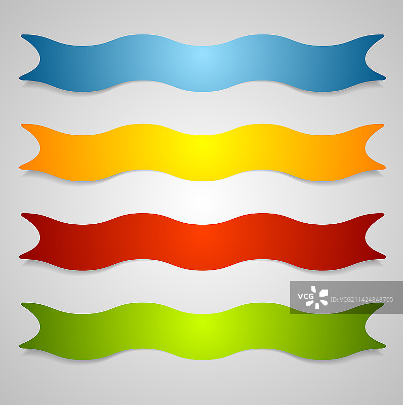 波浪纹标签缎带素材图片素材