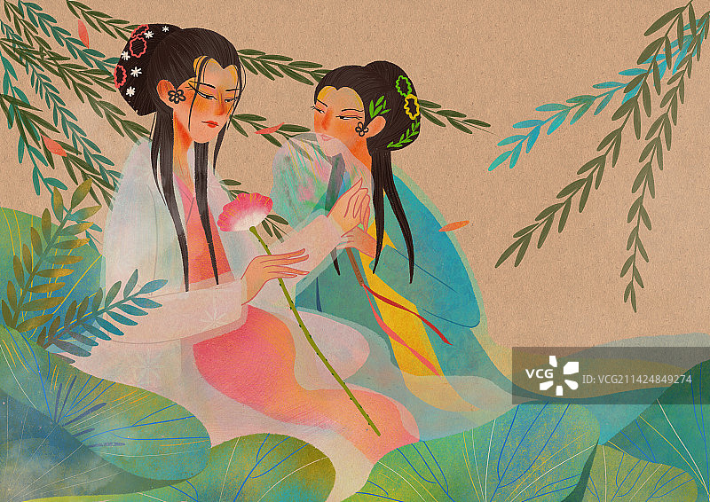 国风插画电影青蛇创意国风插画图片素材