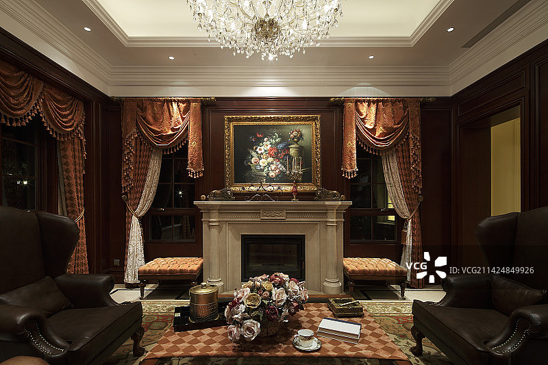 复古别墅样板房图片素材