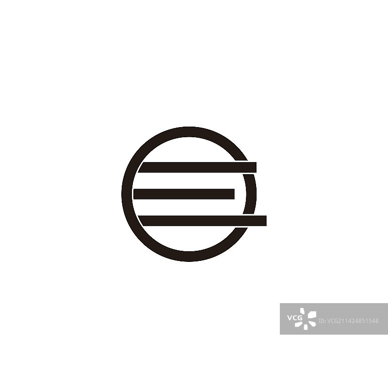 字母E动感圆形标志图片素材