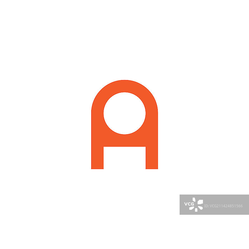 字母AH简约几何标志图片素材