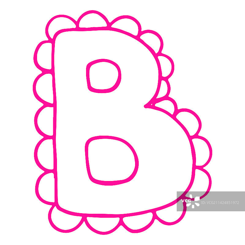 字母B粉色蕾丝字母表图案图片素材
