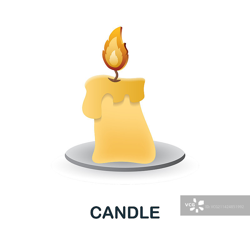 工作场所系列3D蜡烛图标图片素材