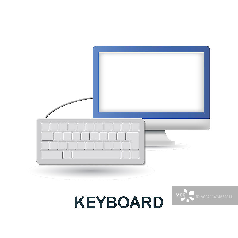 工作场所系列键盘3D图标图片素材