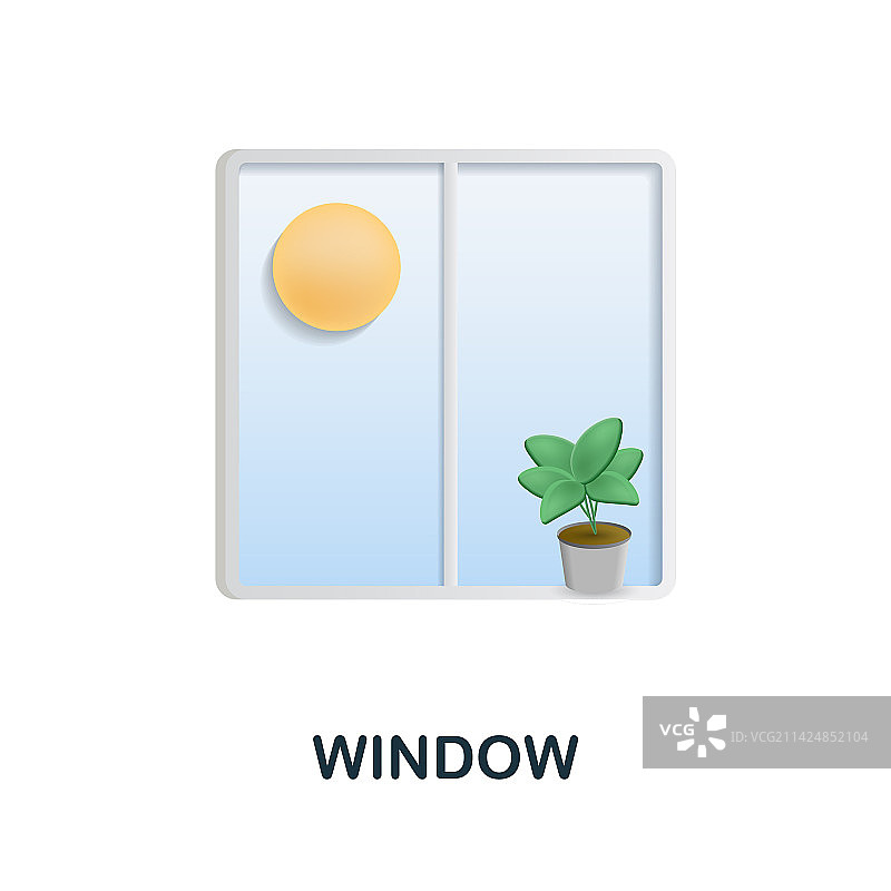 工作场所系列的3D窗户图标图片素材