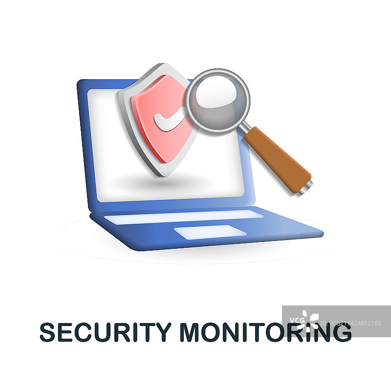 来自安全性的3D安全监控图标图片素材