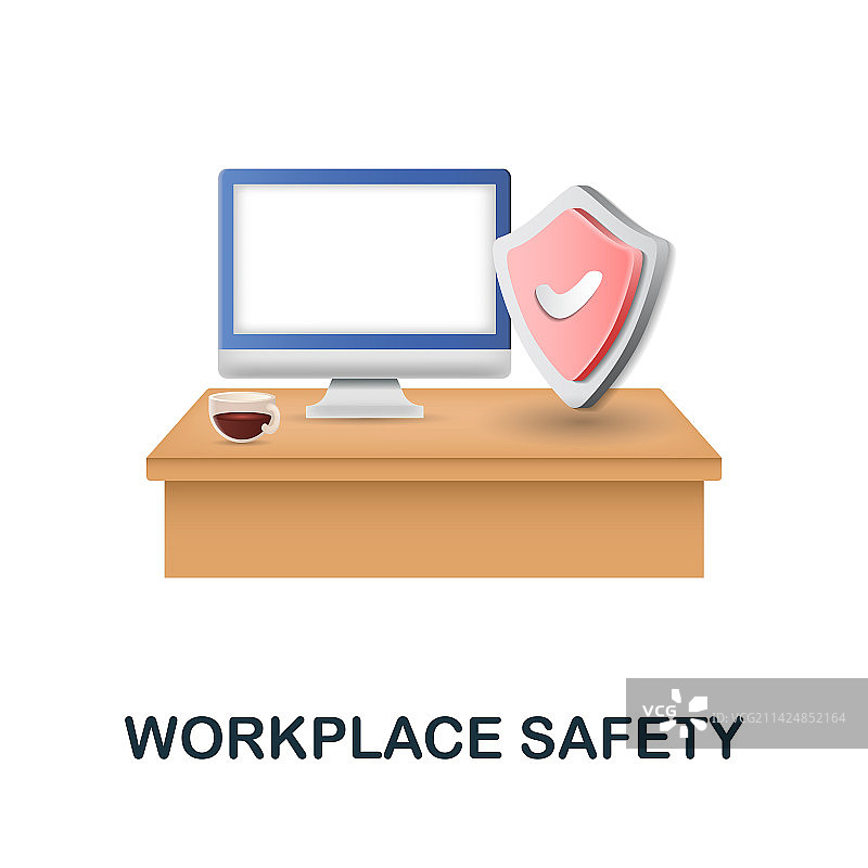 安全系列中的工作场所安全3D图标图片素材